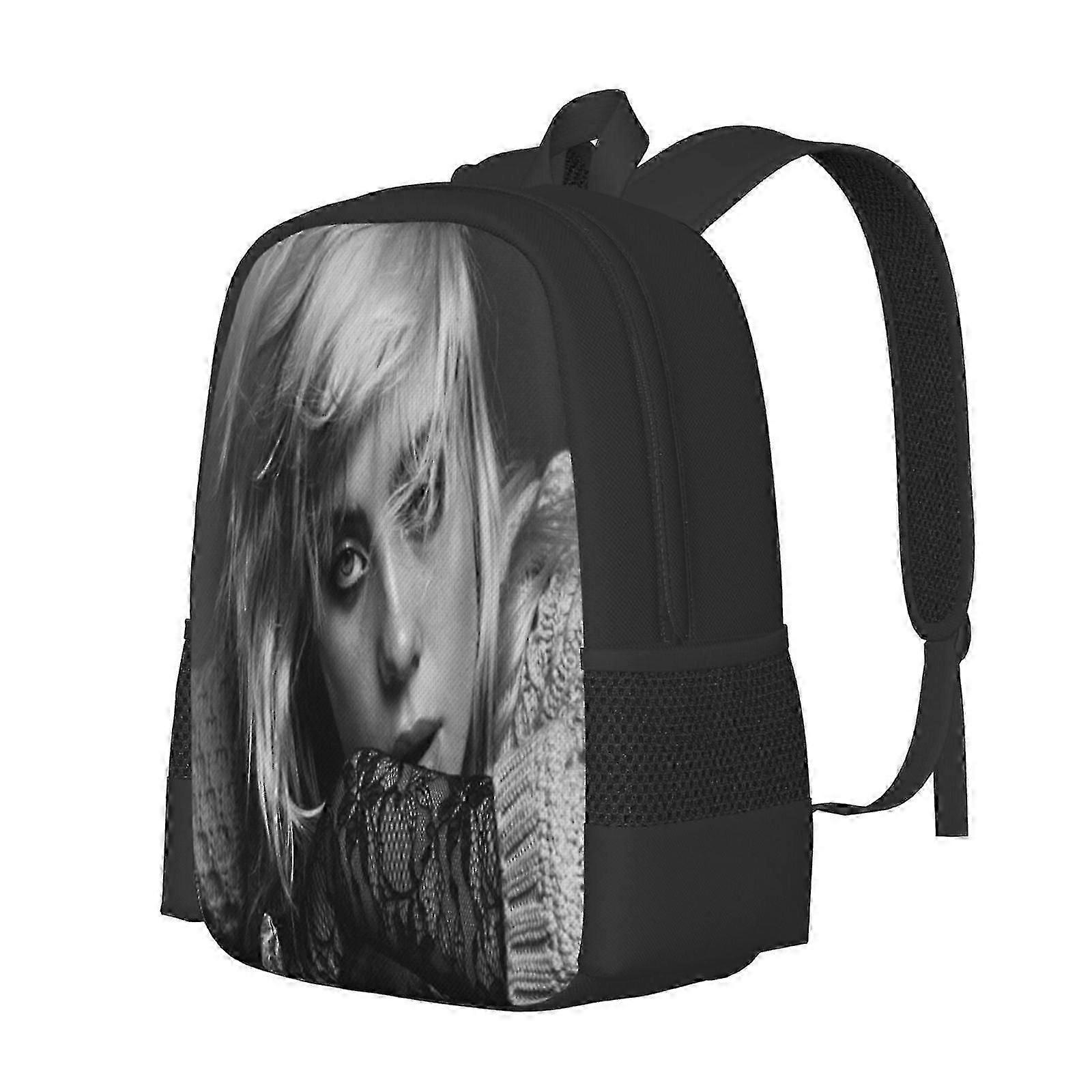 b598 Billie Eilish Backpack Large Capacity Laptop Bag Lightweight Adjustable Straps Casual Large Capacity ji598