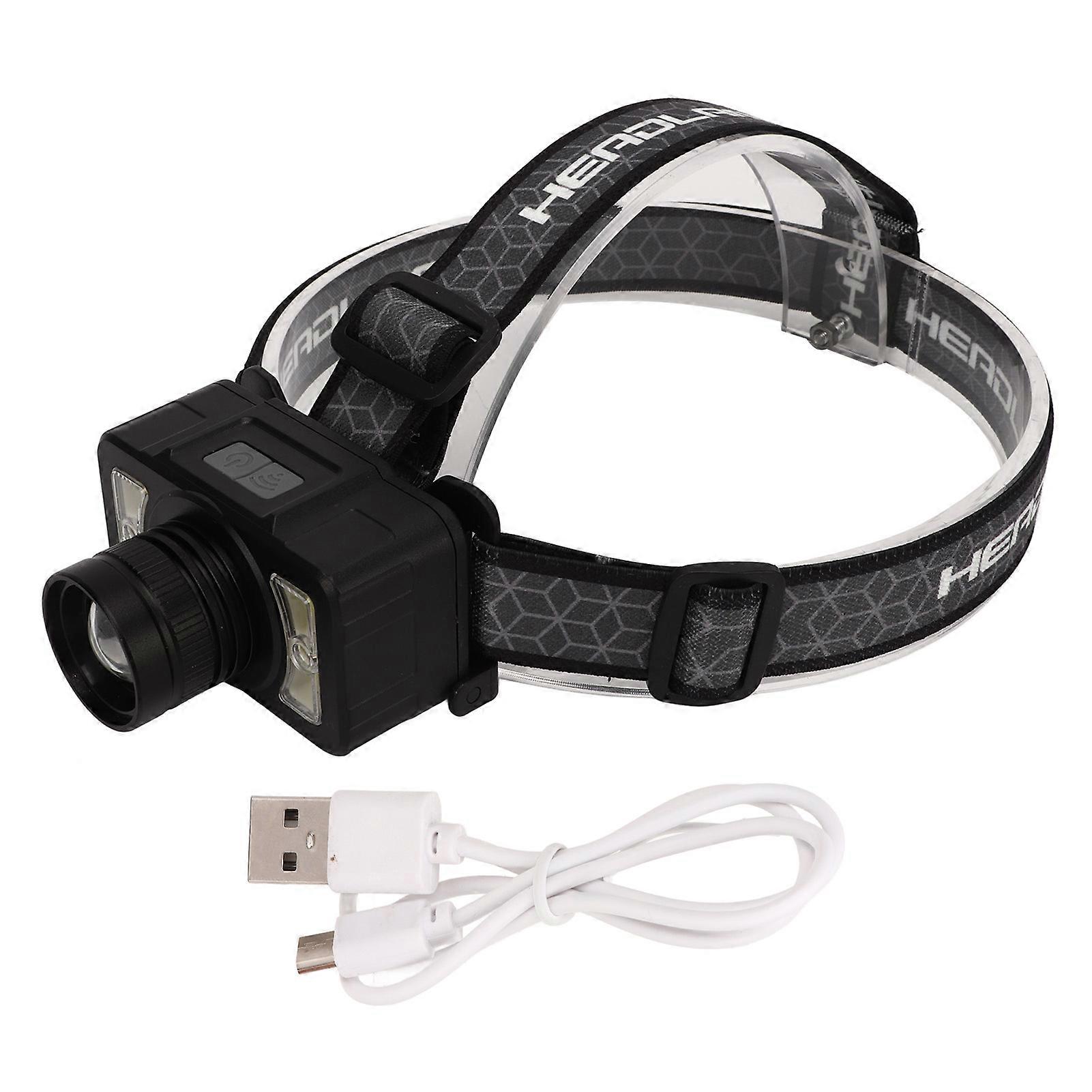 LED Headlamp 2 Modes Rechargeable Lightweight Induction Headlight for Hiking Camping