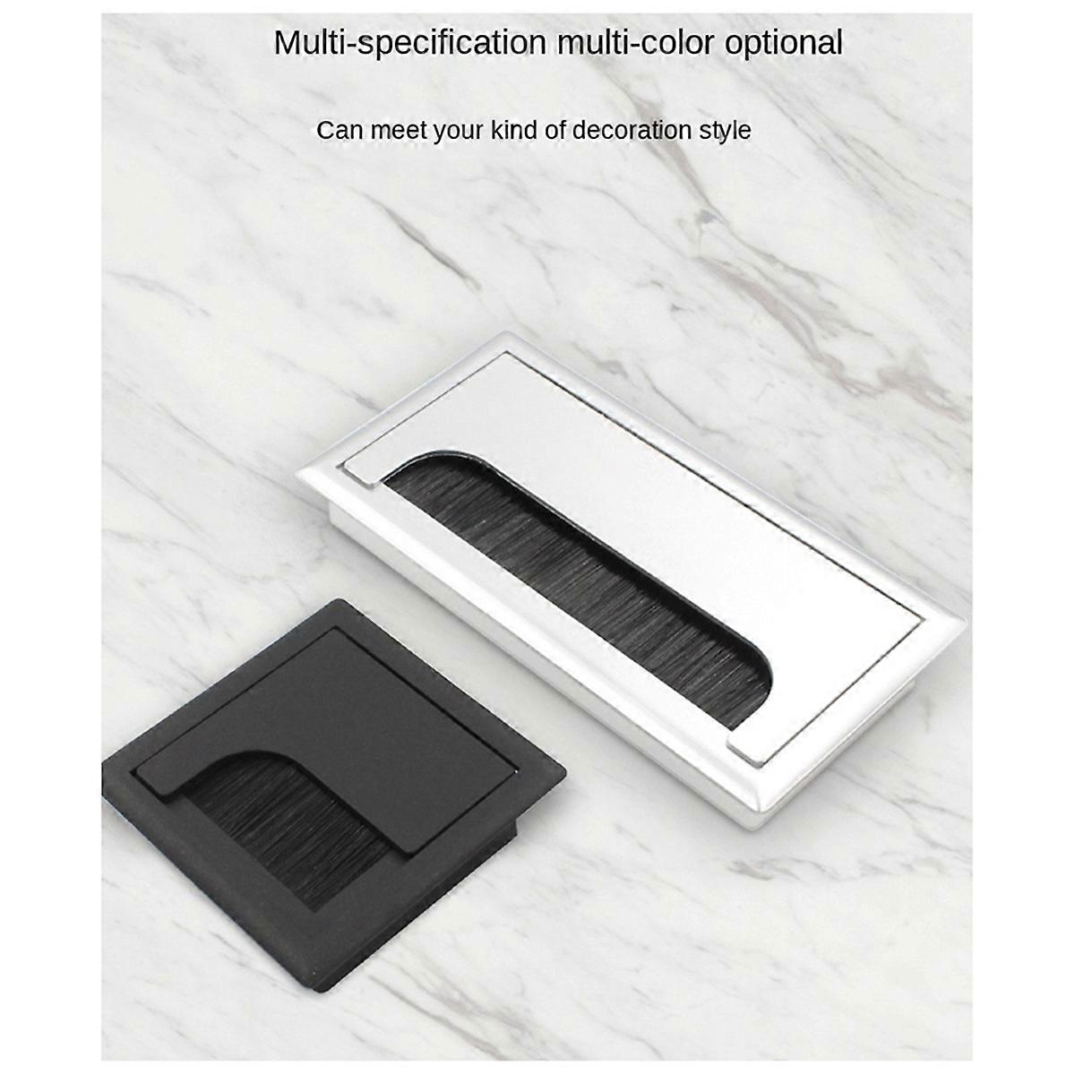 Office Desk Threading Box Table Wire Hole Cover Plate Black 80x80