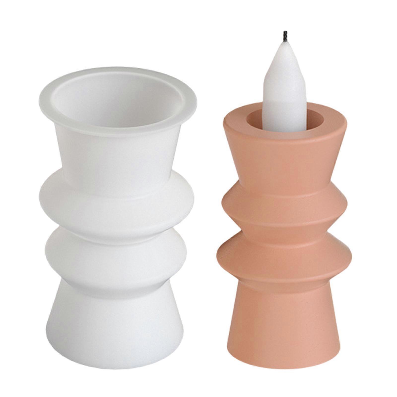 Craft Molds Candle Bracket Molds Round Shape Crafting Molds Unique Candle Holder Molds for Home and Table Decorating