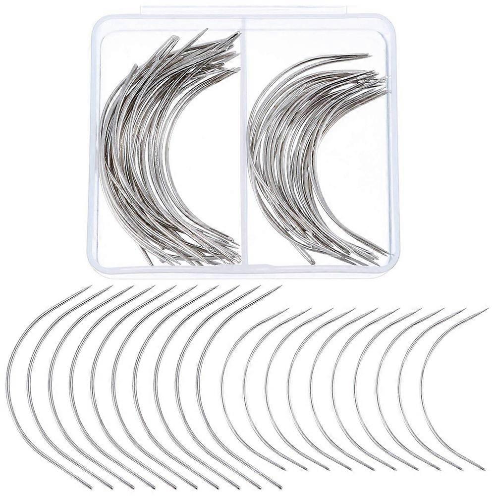 50 pièces d’aiguille de type C pour armer des aiguilles incurvées aiguilles à coudre à la main coudre dans des aiguilles d’armure pour les cheveux,