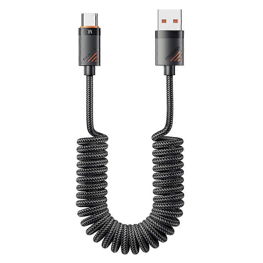 ESSAGER Spring Data Cable USB-A to Type-C 100W 7A Fast Charging Cable 1.8m