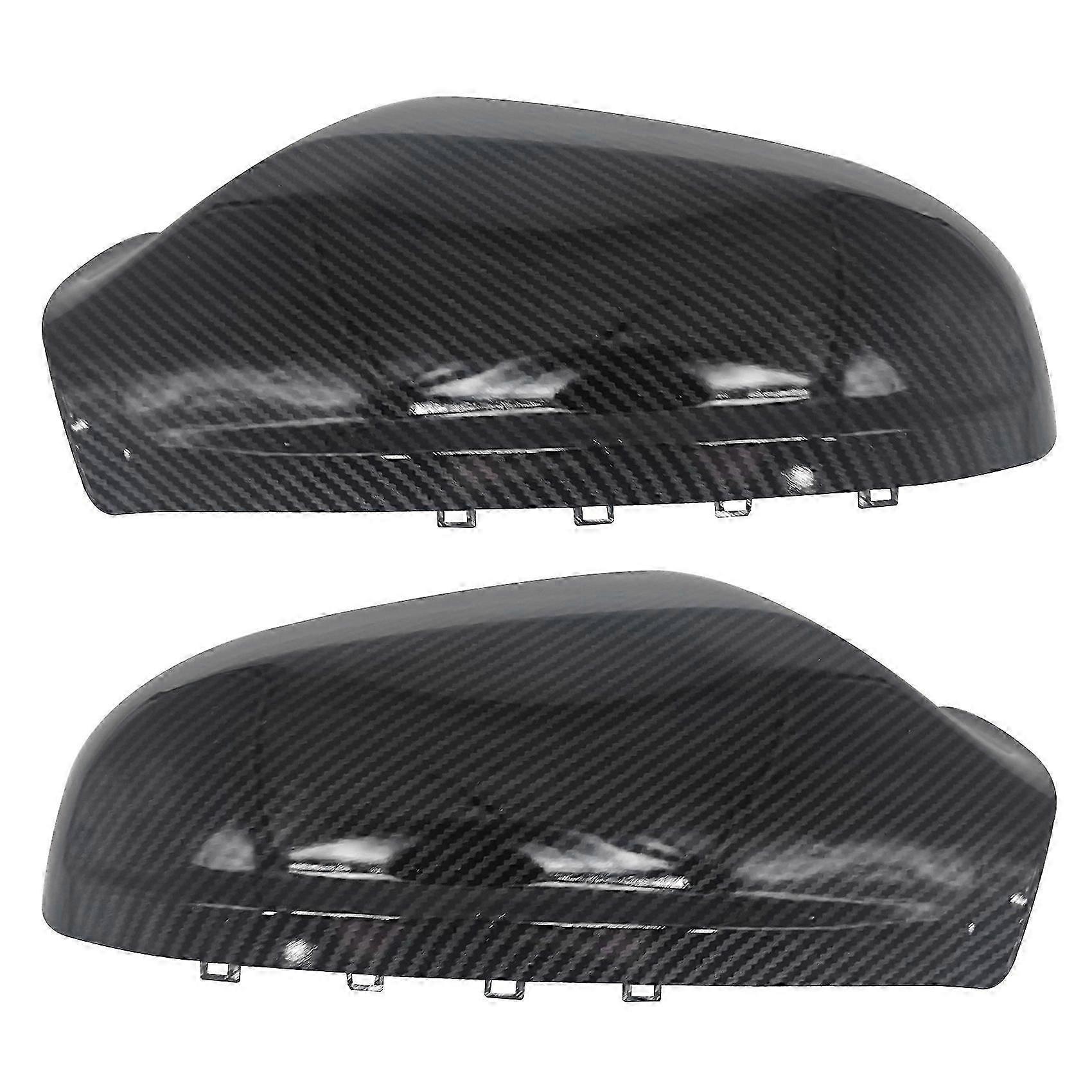 2PCS Car Rearview Mirror Cover Cap Carbon Fiber Reversing Rear View Mirror Shell for Opel J K 2010-