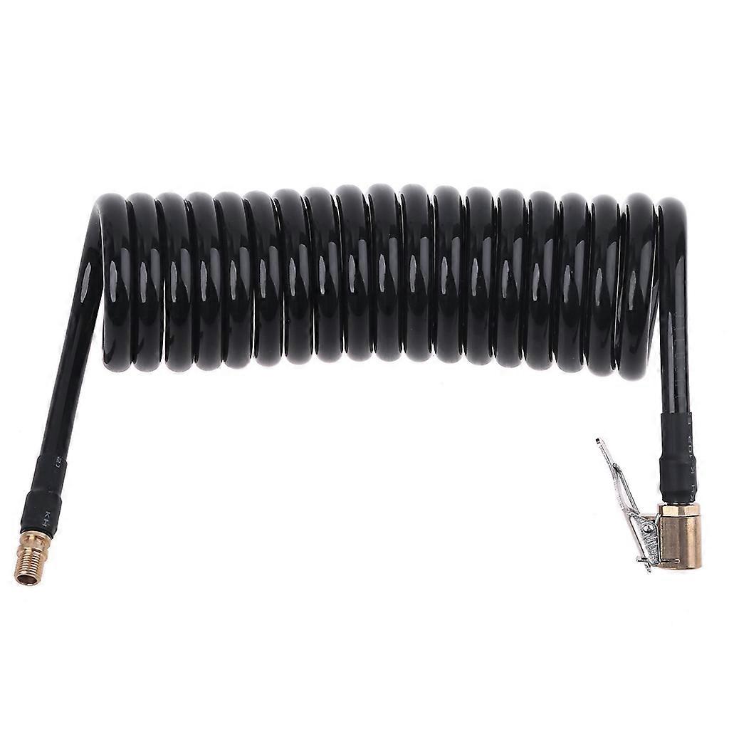 3/5/7/10/15m Recoil Flexible Air Hose Compressor Tire Inflatable Tube with Self-Locking Air Chuck & 0.305"x32TPI Thread