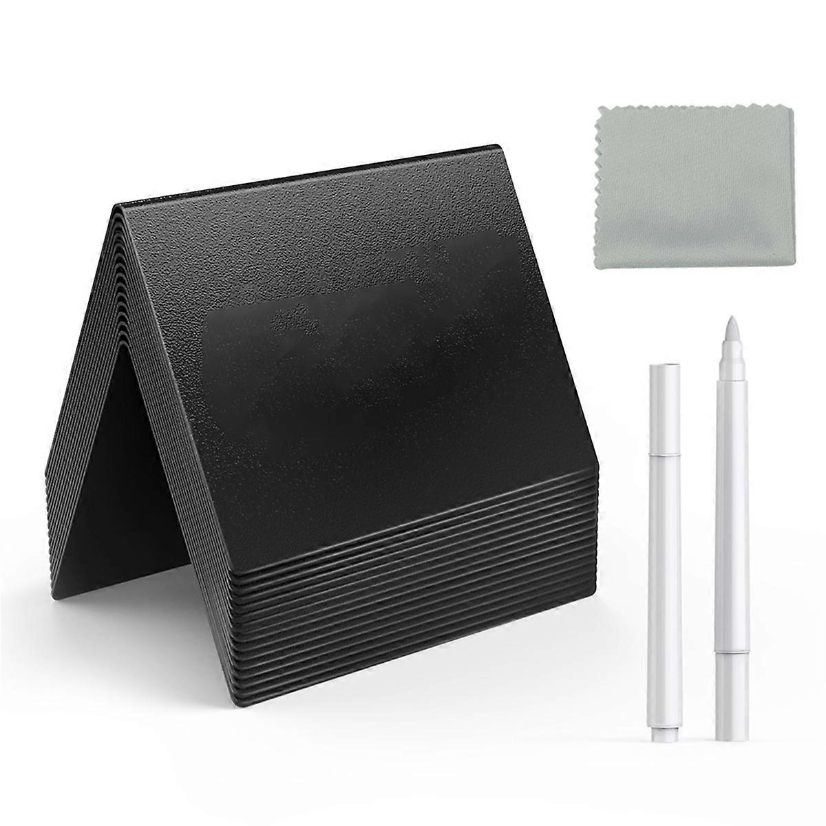 15 PCS 4 x 3 inch Mini Chalkboard Signs for Food, Reusable Drink