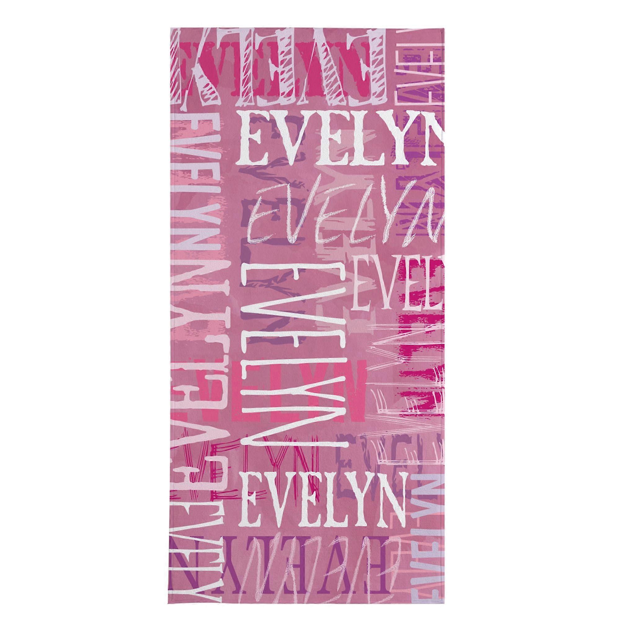 Custom Cotton/Poly Blend Pink Beach Towel for Pool with Your Name Standard Size