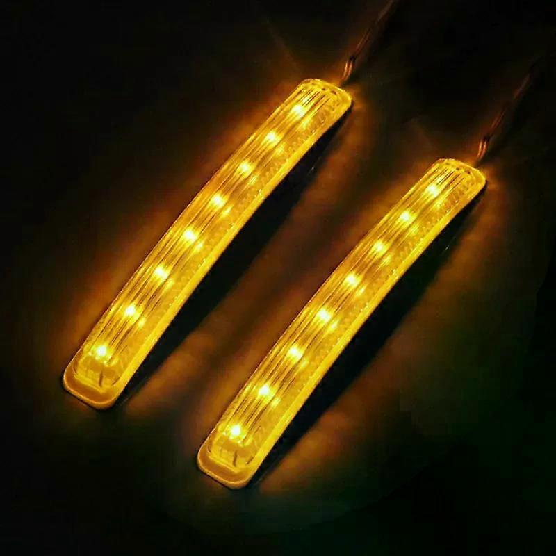 2PCS/pair Soft Flashing FPC Universal Yellow 9 SMD Amber Light Source Car Turn Signal Light Auto Rearview Mirror Indicator Lamp