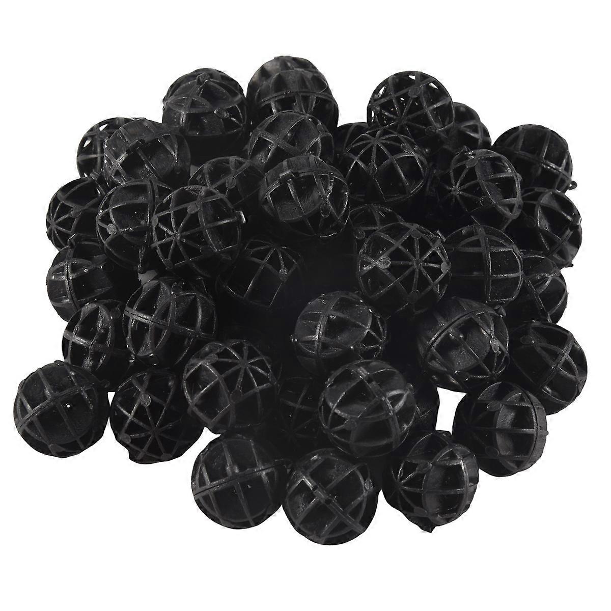 50個18mm直径ブラックバイオボール水族館用ポンドフィルター