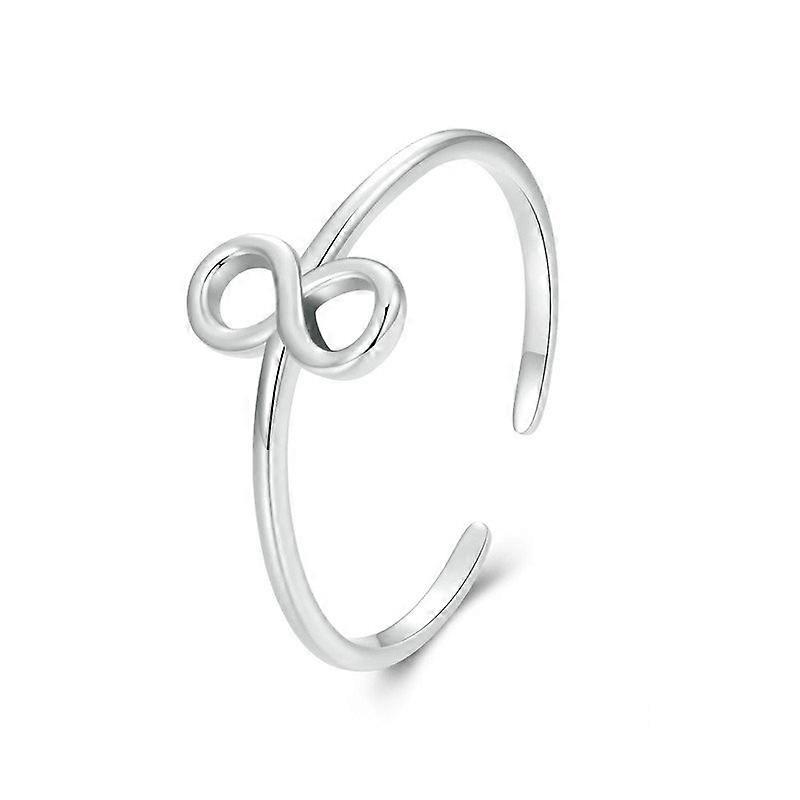 S925 Sterling Silver Infinite Loop Open Adjustable Ring SCR996-E