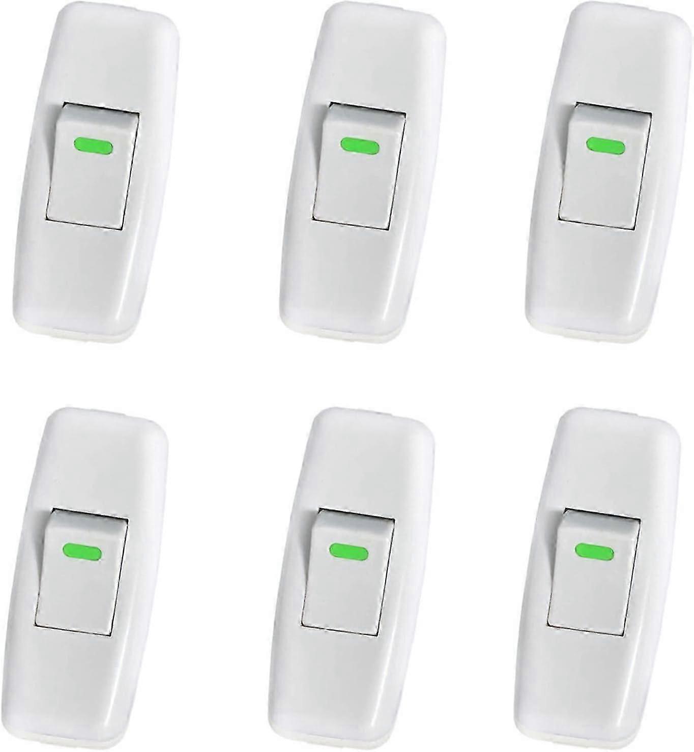 Lamp Switch, Torpedo Switch, Inline Cord Switch, Bedside Lamp Switch, Inline Rocker Switch for Bedside Table Lamp On Button Replacement, 6 Pack
