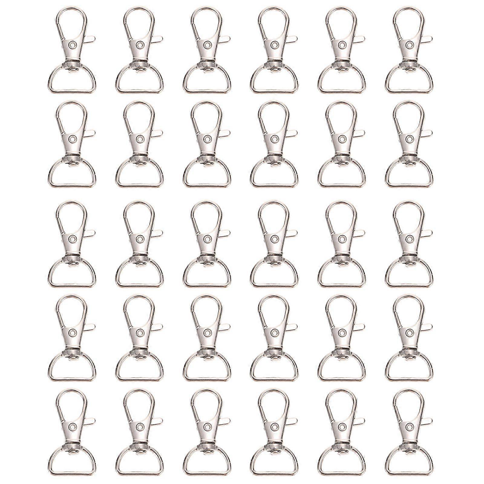 30pcs Swivel Clasps Lanyard Snap Hooks Lobster Clasps with D Rings for Dog Leash