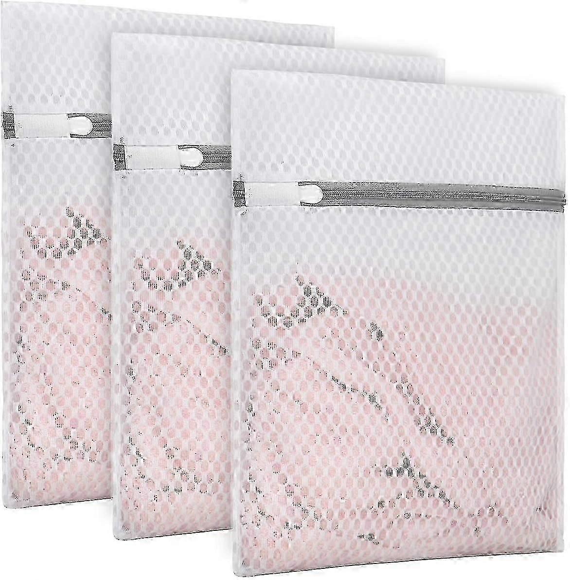 3pcs Durable Honeycomb Mesh Laundry Bags For Delicates