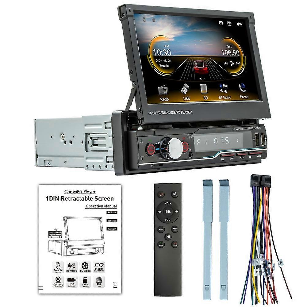 T100C 7 ''ar Stereo Elektrisch einziehbarer Screenar MP5-Player Unterstützung FM AM Radio, Lenkrad