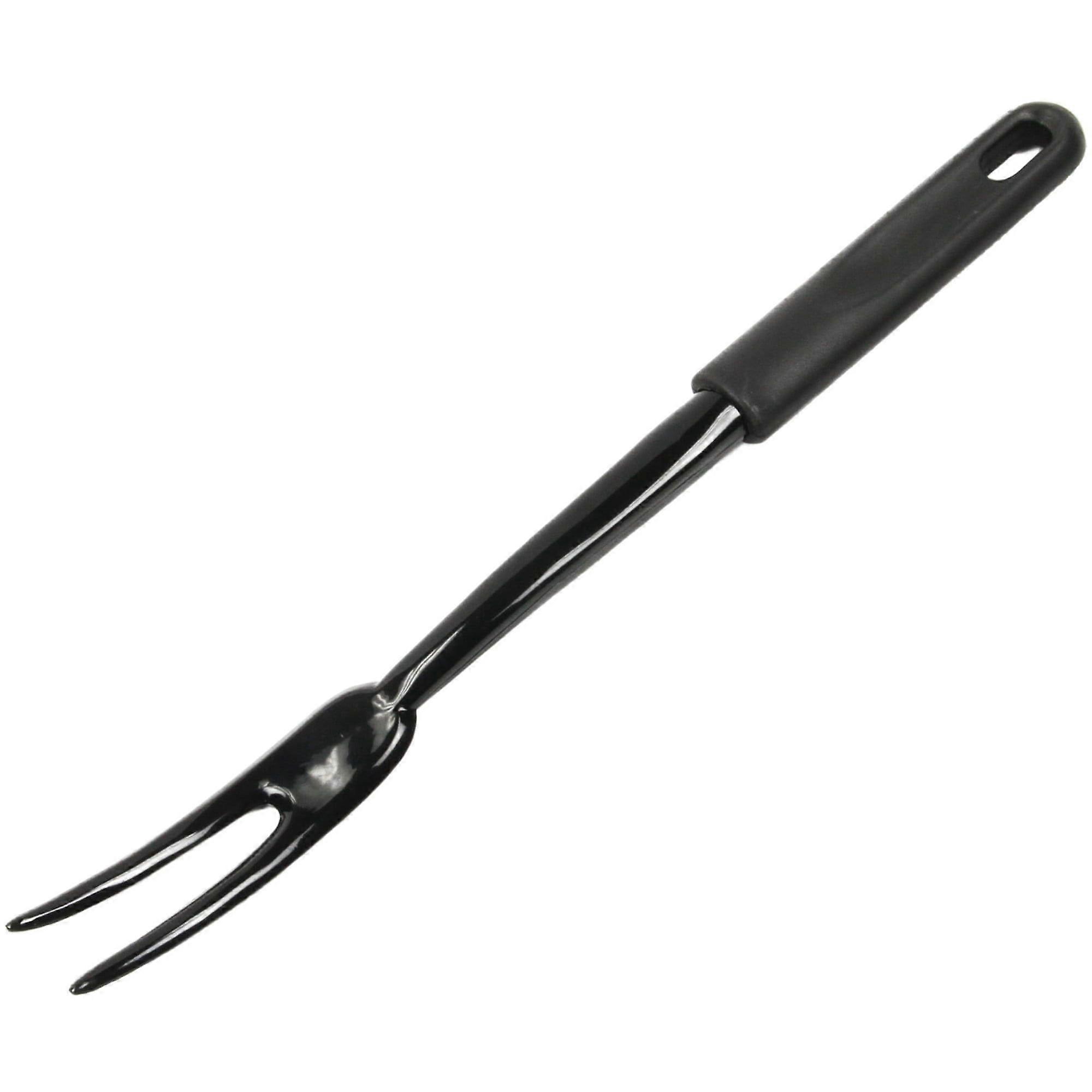 Hurry up! The 12 - inch black basic nylon meat fork, featuring durability and sharp tines for easy penetration, is perfect for both home kitchens and