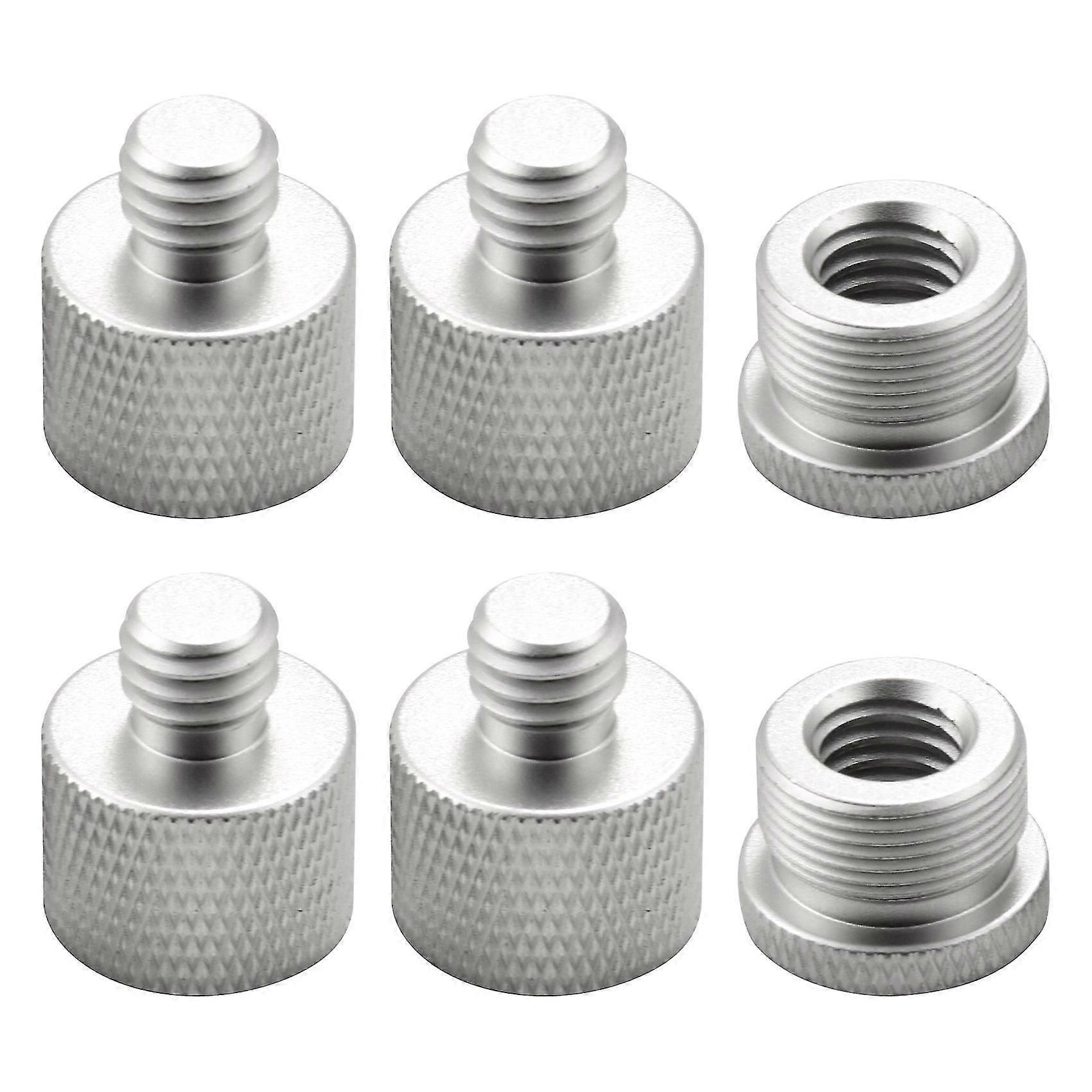 6 Pcs Mic Thread Adapter Set 5/8 Female to 3/8 Male and 3/8 Female to 5/8 Male Screw Adapter Thread for Microphone Stand