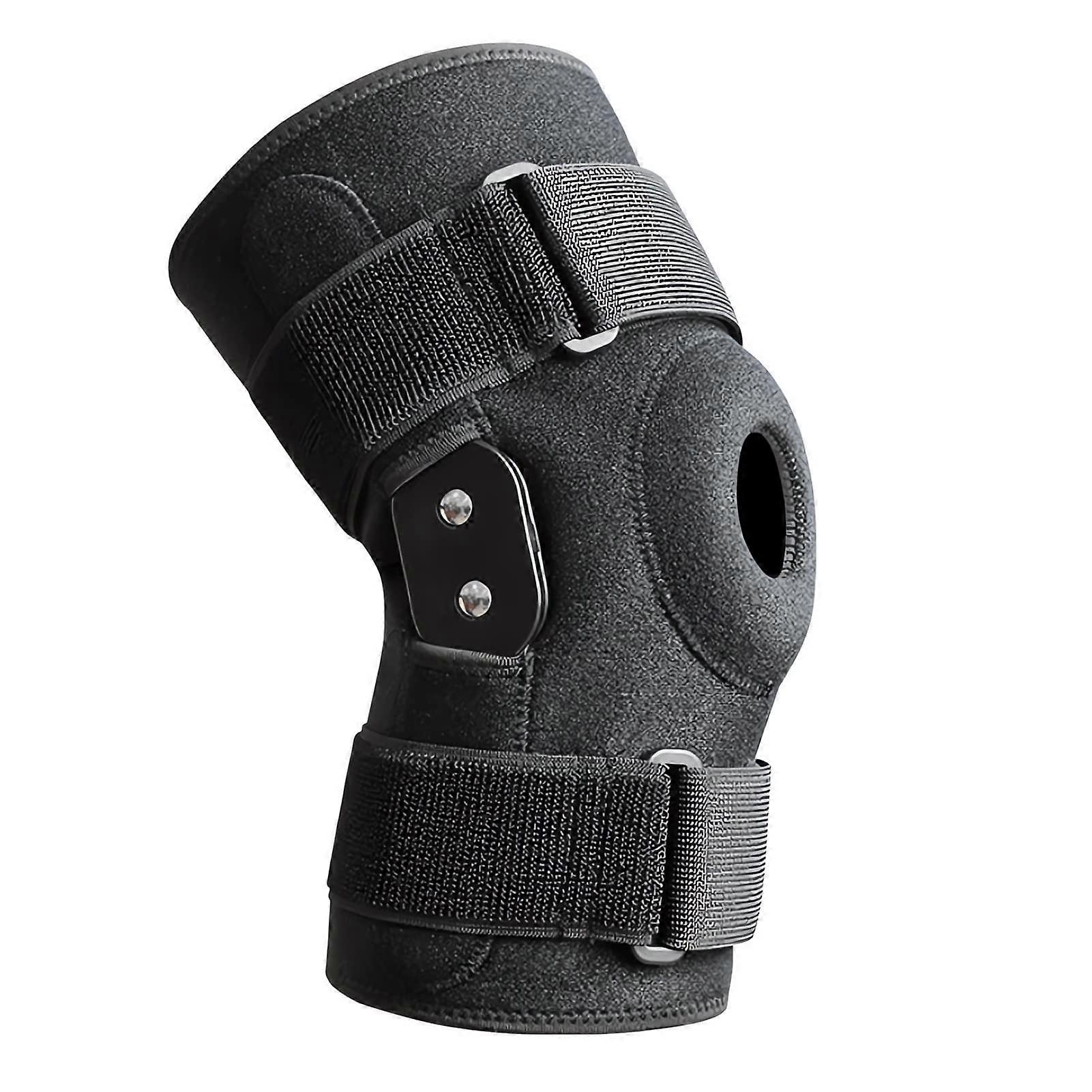 Knee Brace for Women and Men, Adjustable Hinged Knee Support with Side Stabilizers and Open Patella Design