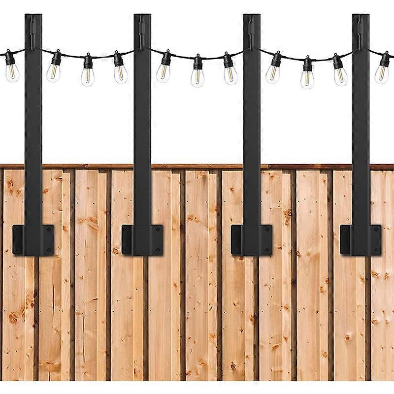 4Pcs String Light Pole Freestanding Adjustable Outdoor Garden Lamp