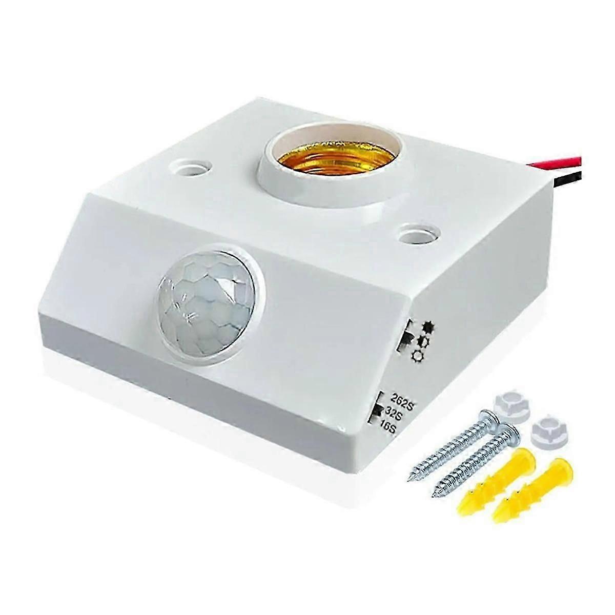 2PCS E27 Lampholder Nut Socket with PIR Motion Sensing Switch Lamp Holder Nut Socket Bulb Socket AC