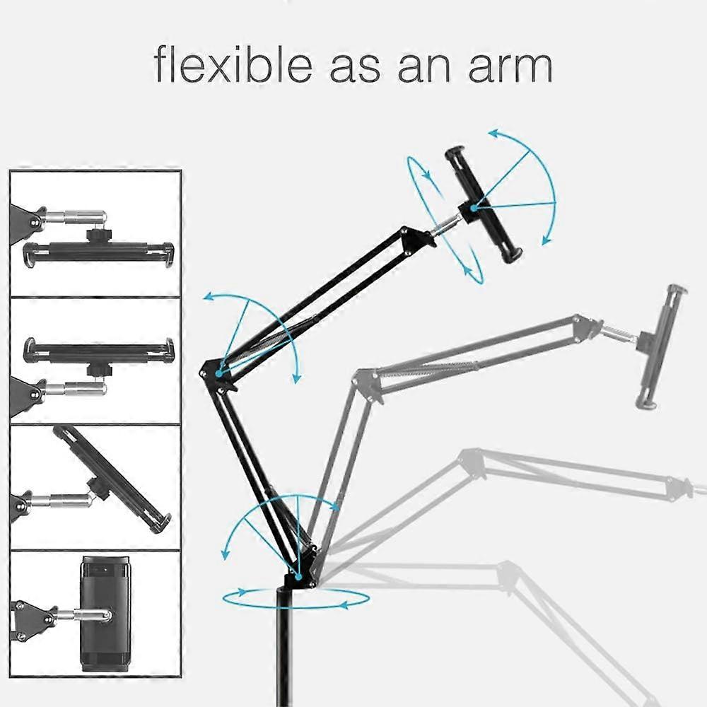 Angle Height Adjustable Tablet Floor Stand for Overhead Bed Phone Stand
