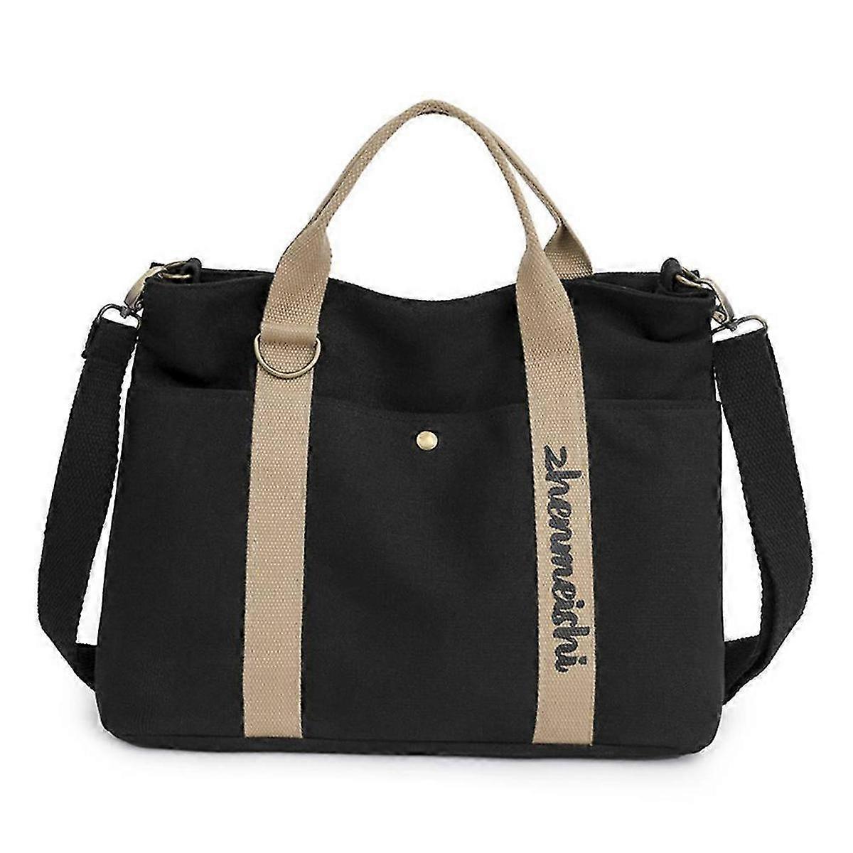 Solid-Color Commute Bag Multi-layer Large Capacity Tote Compatible Shopping Dating
