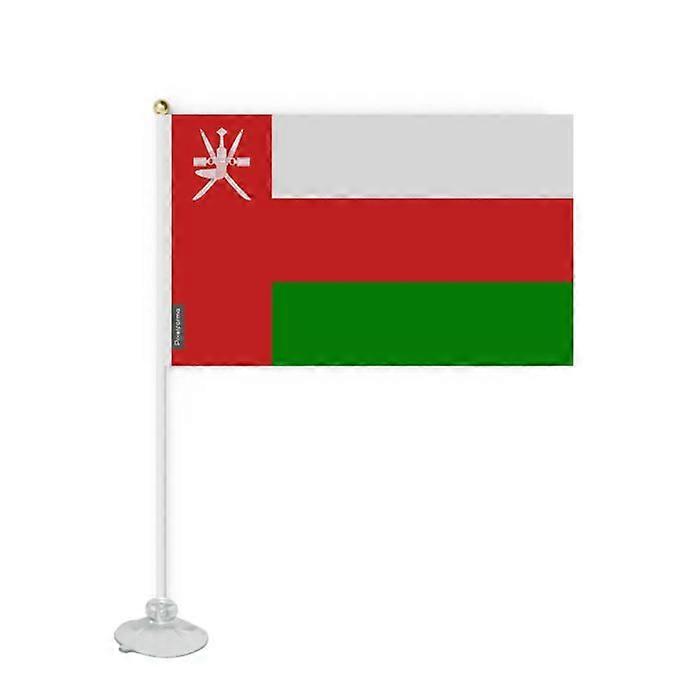 Suction Cup Flag - Oman - 20 x 30 cm - Durable Polyester - Double-Sided Print - Multicolored