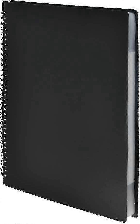 30-Pocket A4 Organizer - Spiral Bound Folder for Sheet Music and Artwork (Black) hwy