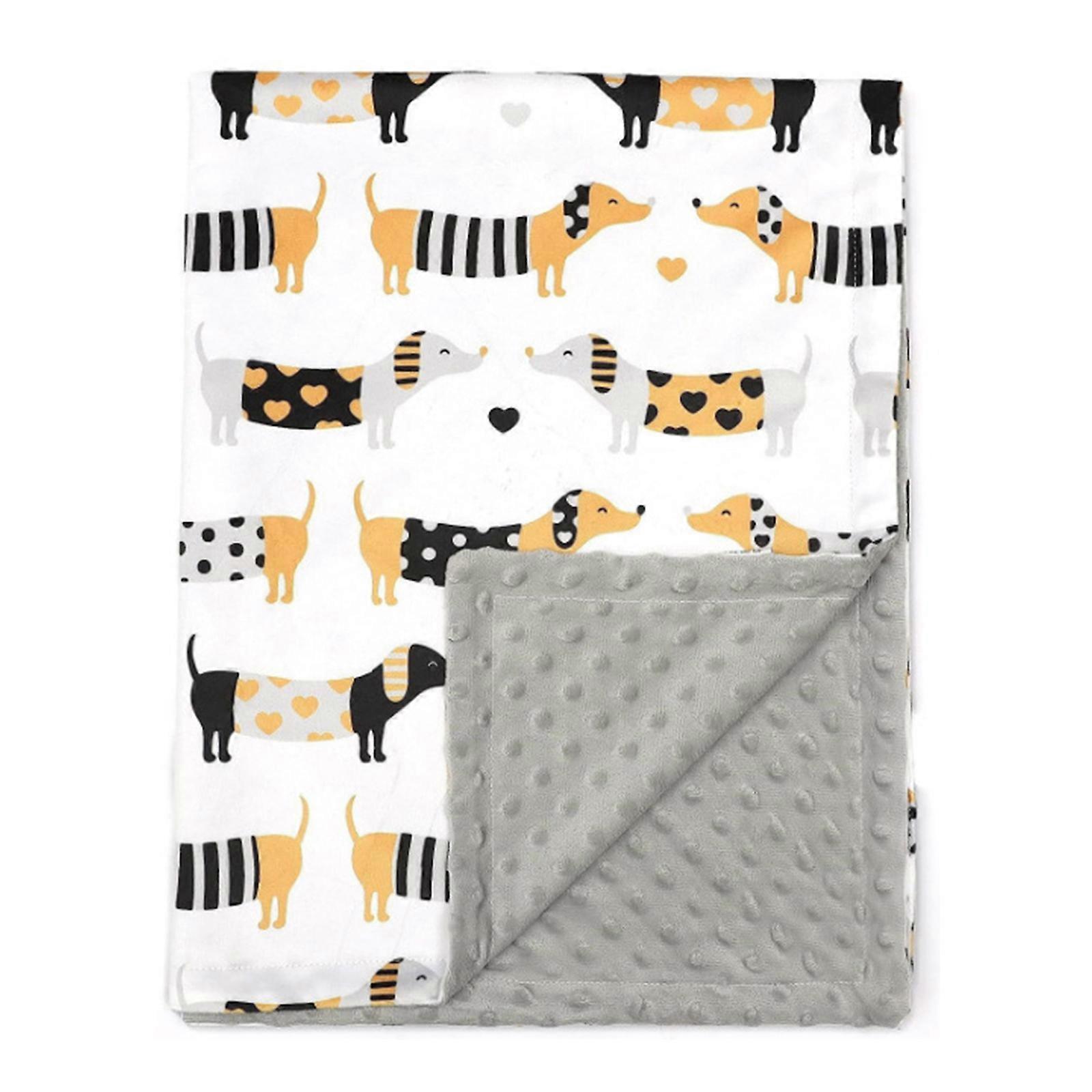 100x75cm Multifunction Blanket for Boys Girls Double Layer Baby Blankets Newborns Soft Swaddles Wrap with Dotted Backing