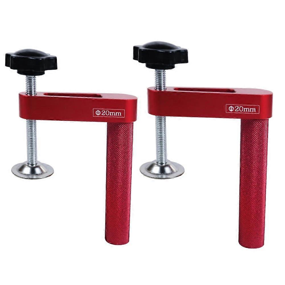 Pack of 2 Dog Hole Clamps, Woodworking Bench, Stop Bench, Dog Clamp, Aluminium Alloy, Fixed Clip for Desk, Hold Down Clamps 20 mm