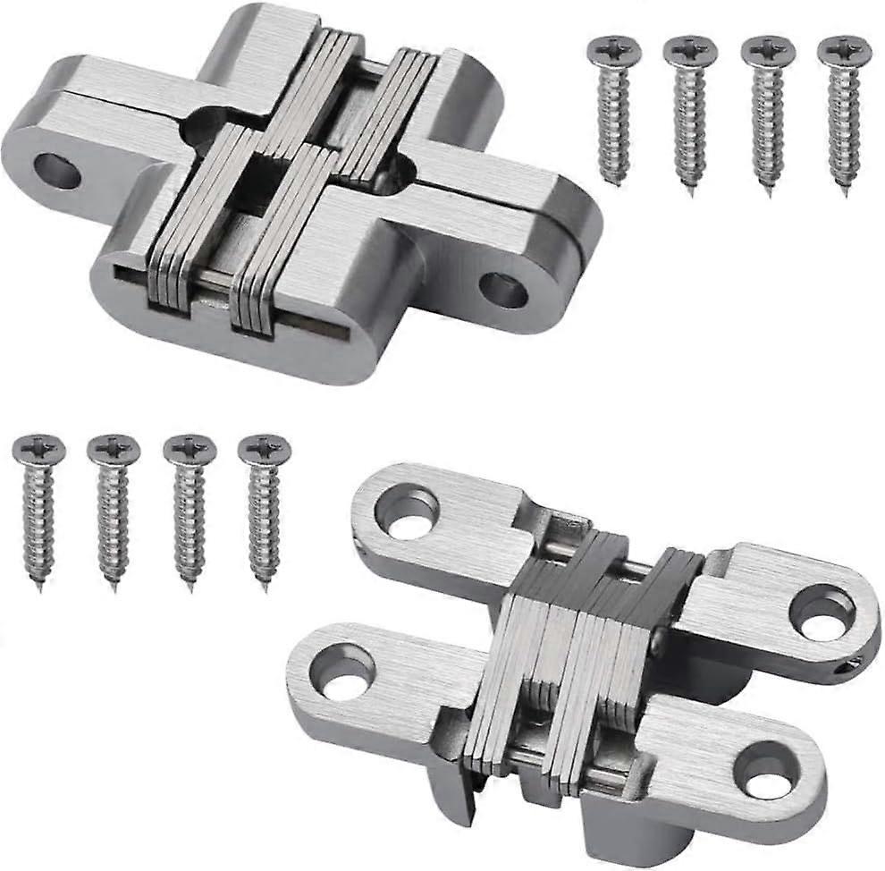 2025 Latest Model  2 Pcs Hidden Hinges Invisible Concealed Cross Hinges 180