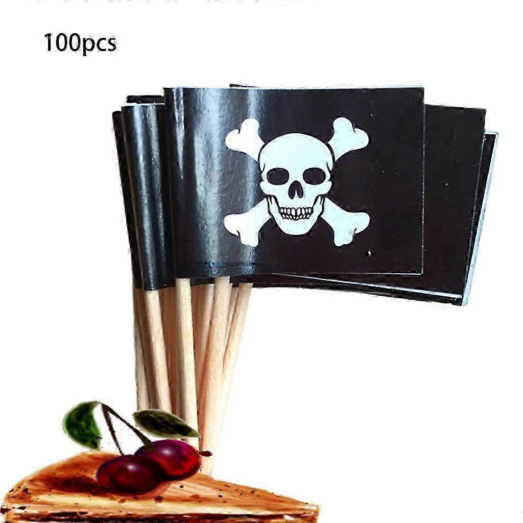 Warm Mini Plastic Pirate Toothpick Flags Shaped Table Ornaments