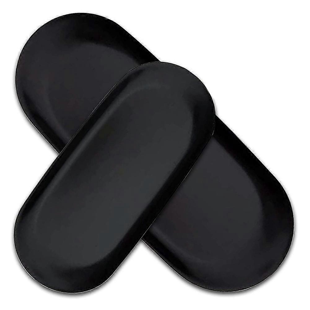 Oval Storage Tray Items Tray Candles Tray Black for Home Decoration
