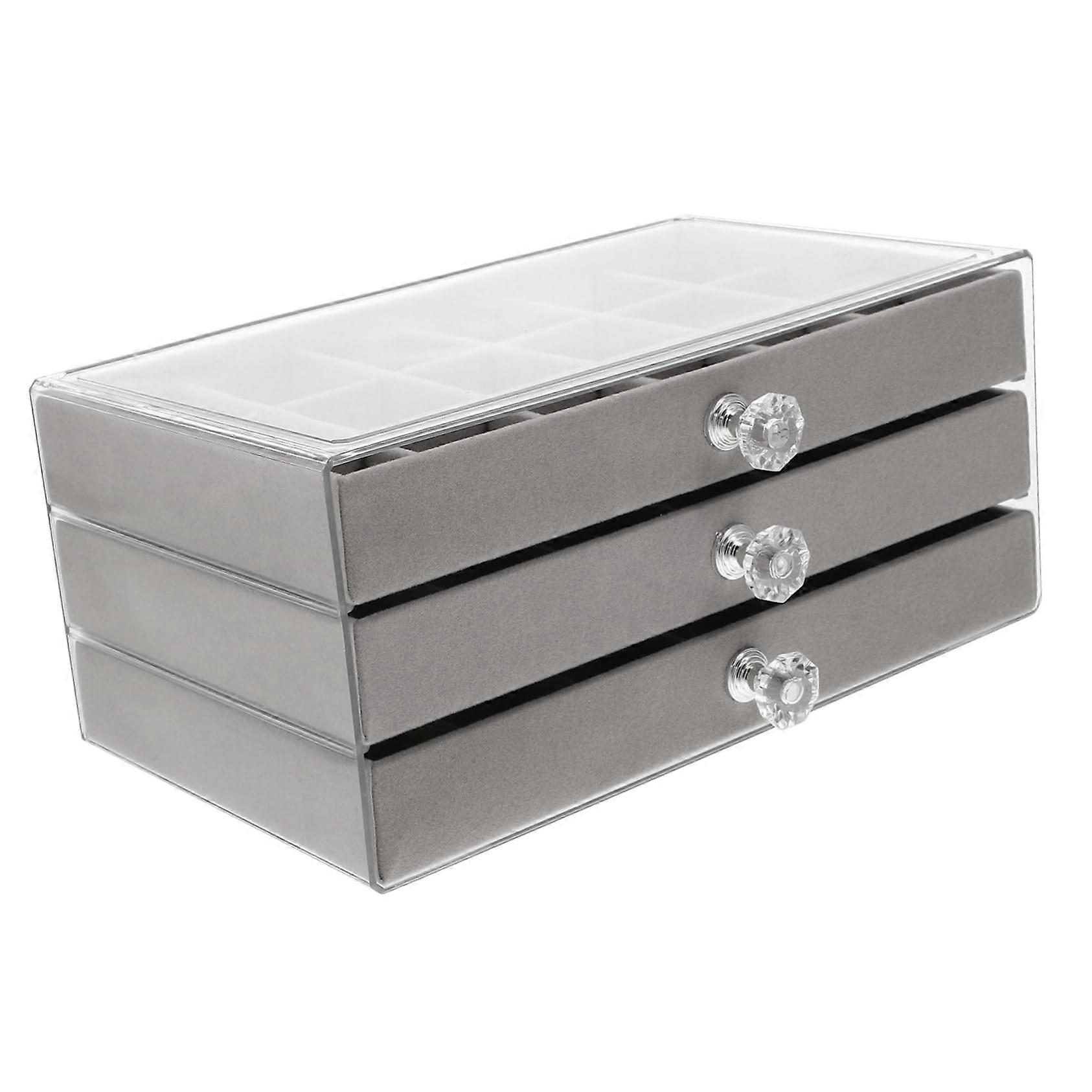 Schmuck Organizer Box Drawer Multifunctional Jewelry Box for Rings Earrings and Bracelets Transparent Storage Container for Desktop
