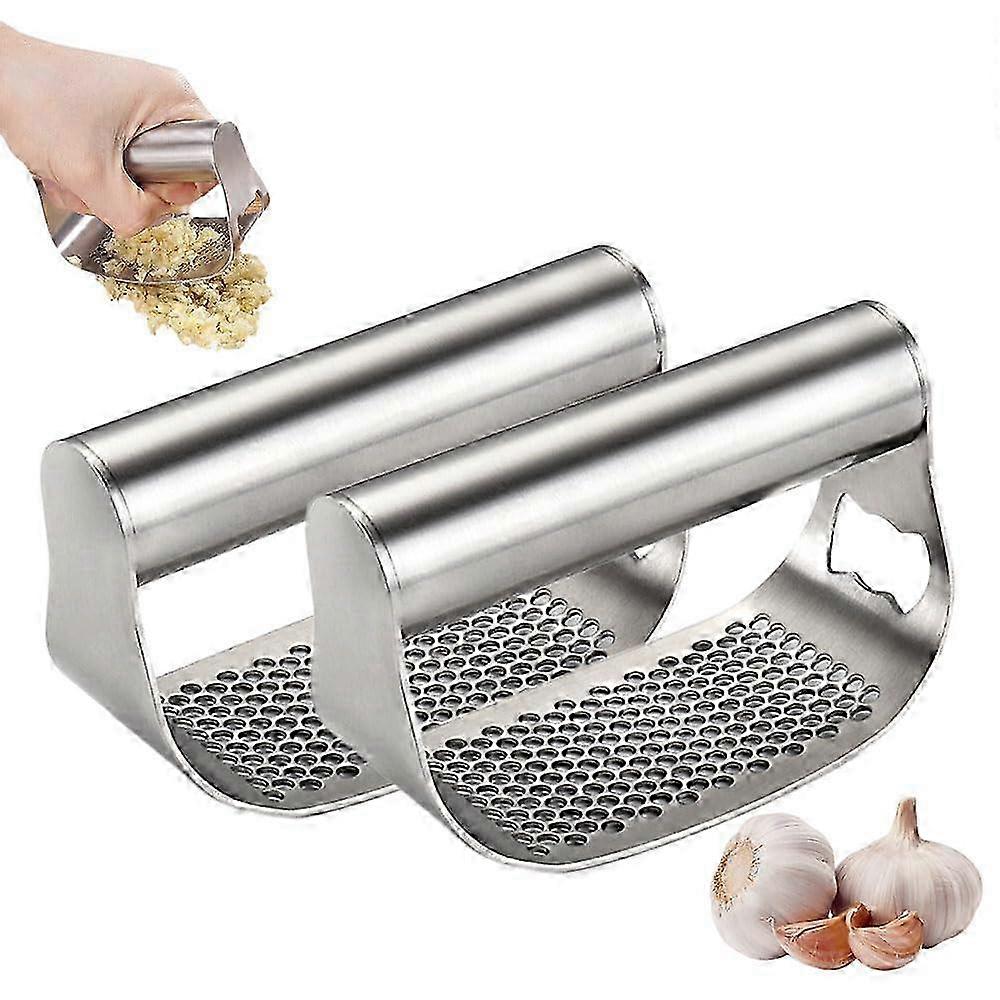 2 PCS Multifunctional Garlic Press Kitchen Gadget Garlic Mincer