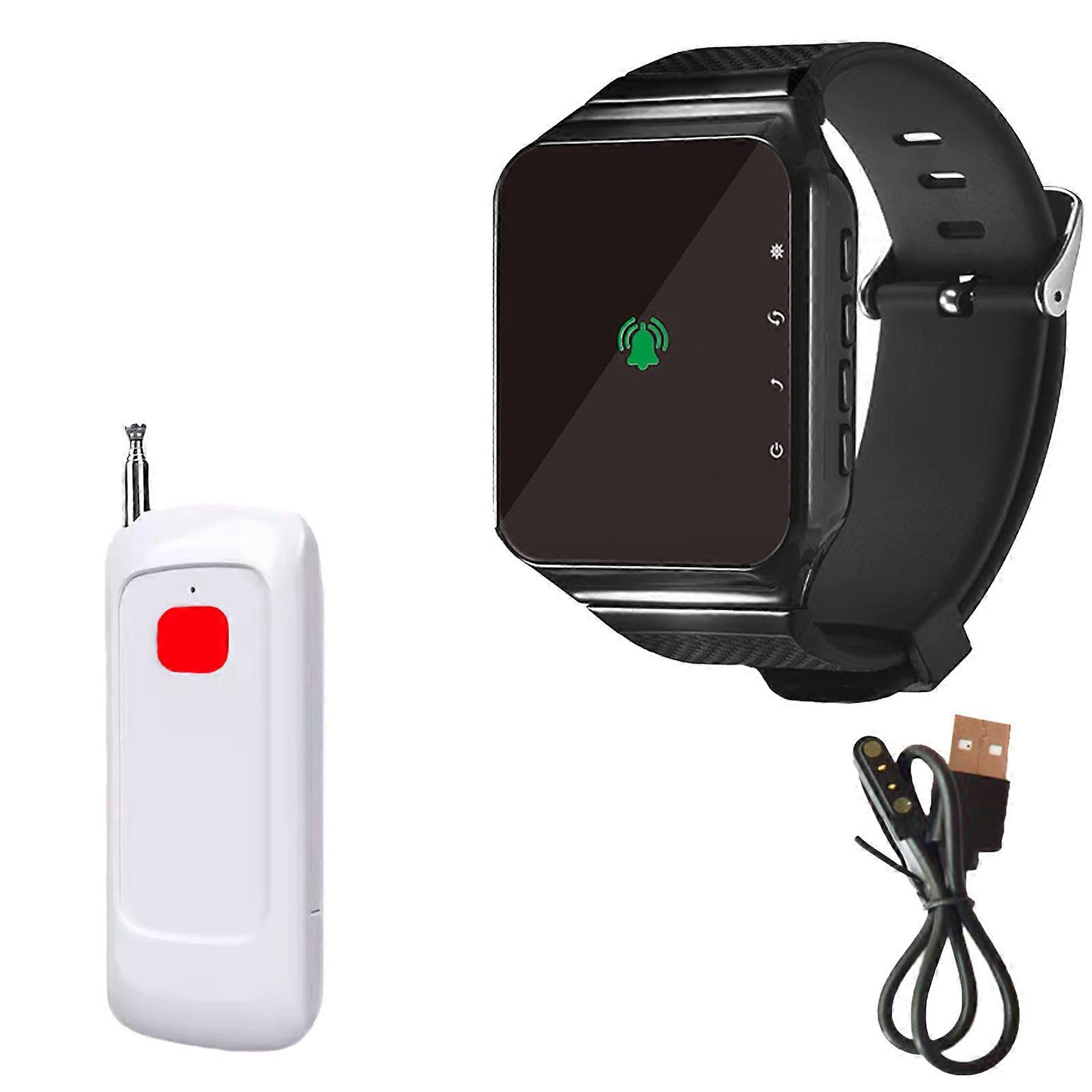 Restaurant Pager with LED Display Waterproof Emergency Wireless Waiter Calling System Watch Receiver For Senior Care