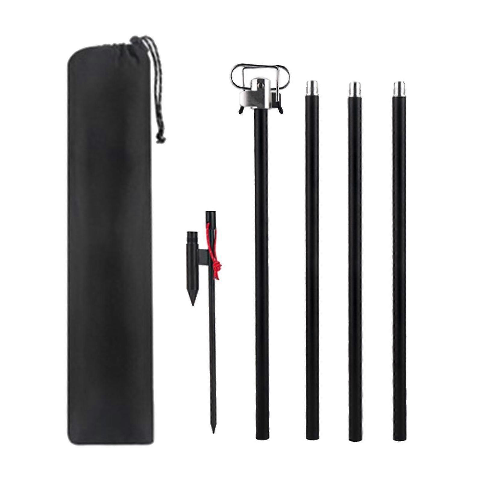 Camping Lantern Stand Telescopic Lamp Rack for Backpacking Picnic Black