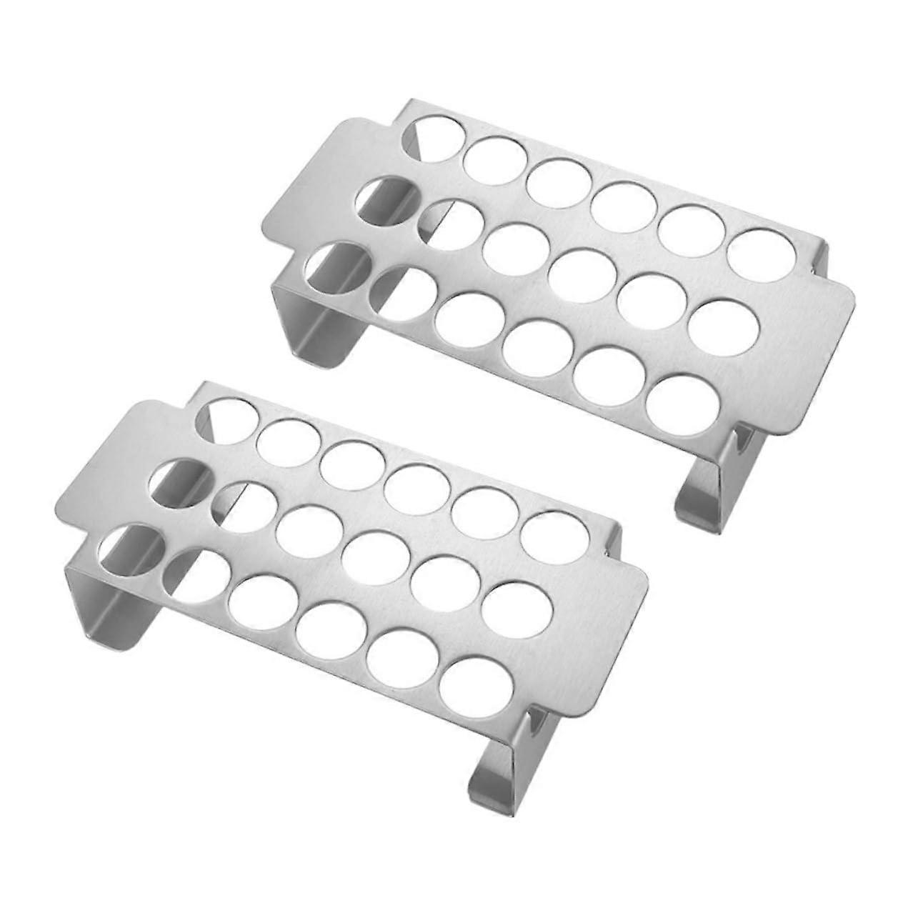 Stainless Steel Grill Grate Set for Jalapeno Popper Rack, BBQ Skewers, and Accessories - Durable 2-Piece Design