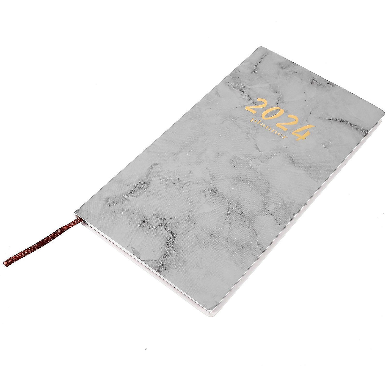 Meeting Notebook Planner 2024 Monthly Planner Organizing For School Use Grey Pu Material 1Pcs