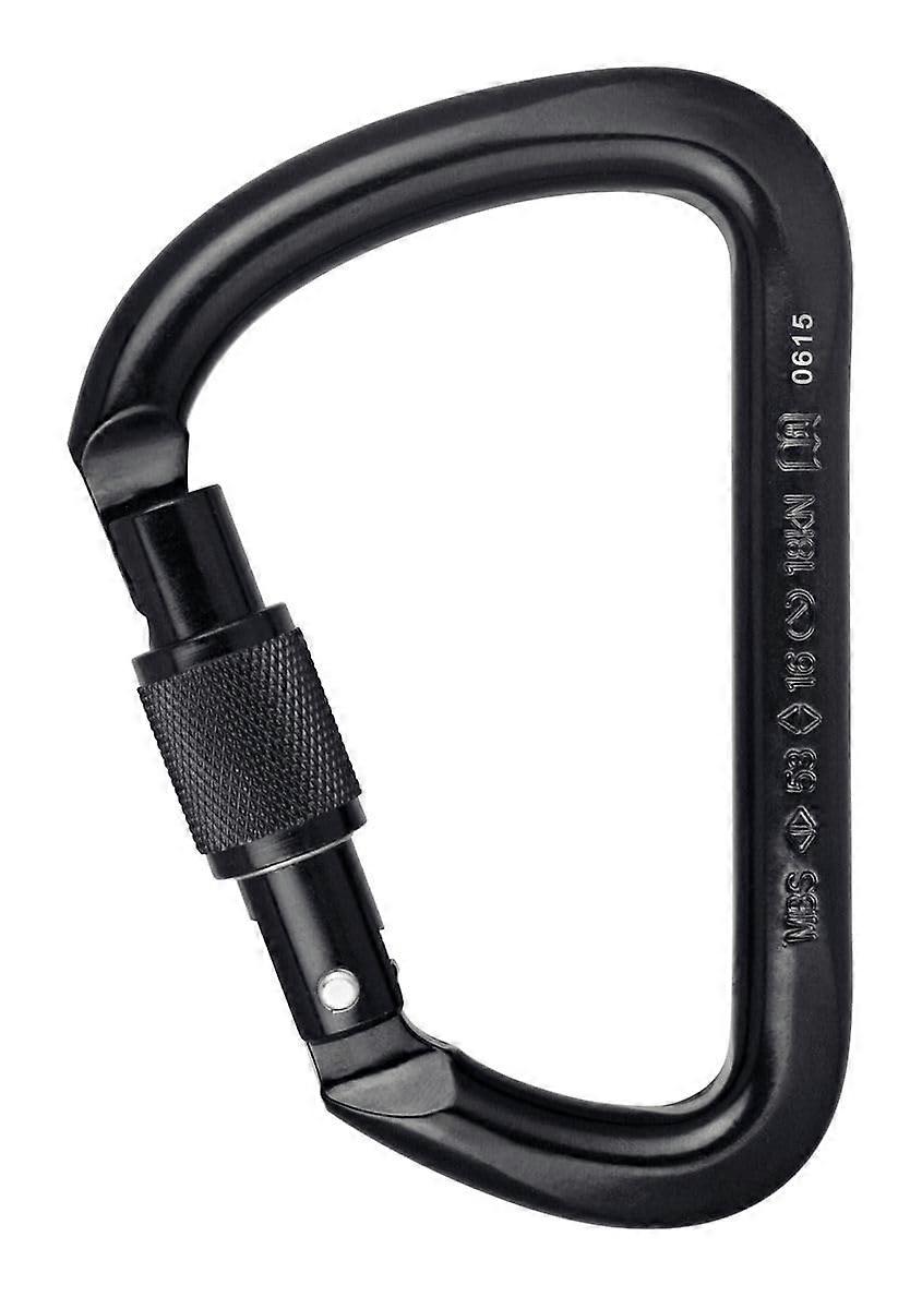 Screw Gate Carabiner, Black Color, Size: Small, Lightweight Aluminum, Secure Locking Mechanism