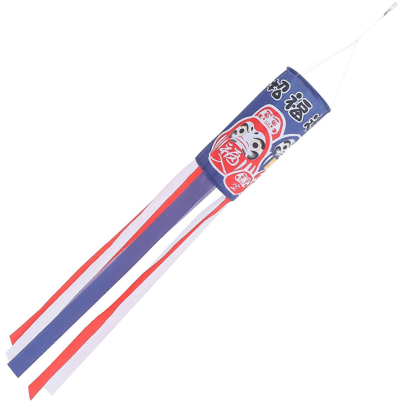Wind Direction Flag Japanese Style Windsock Cone-Shaped Garden Decor Weather Resistant 100cm Multi Polyester 1Pack