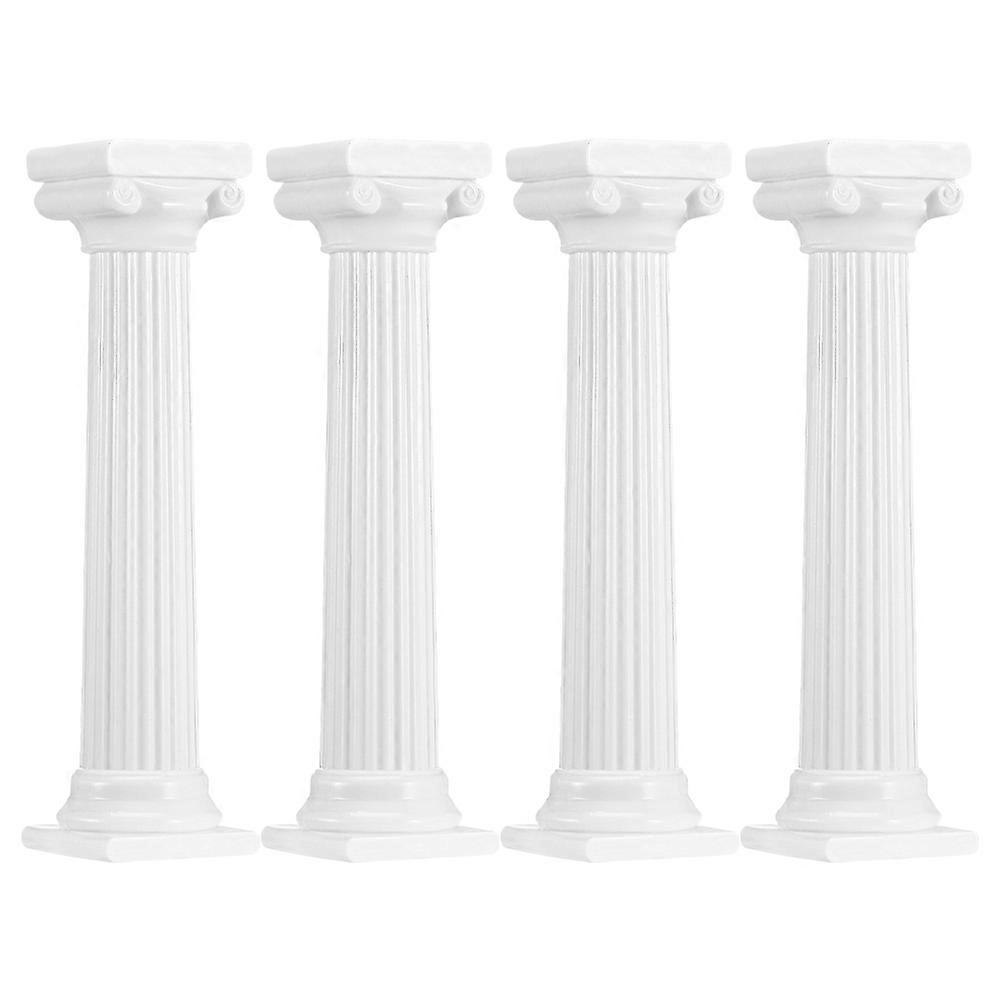 Vintage Roman Column Cake Pillars – 4pcs Strong Supports for Tiered Wedding Cake Stands, Decorative Display Rods for Party Dessert Stability