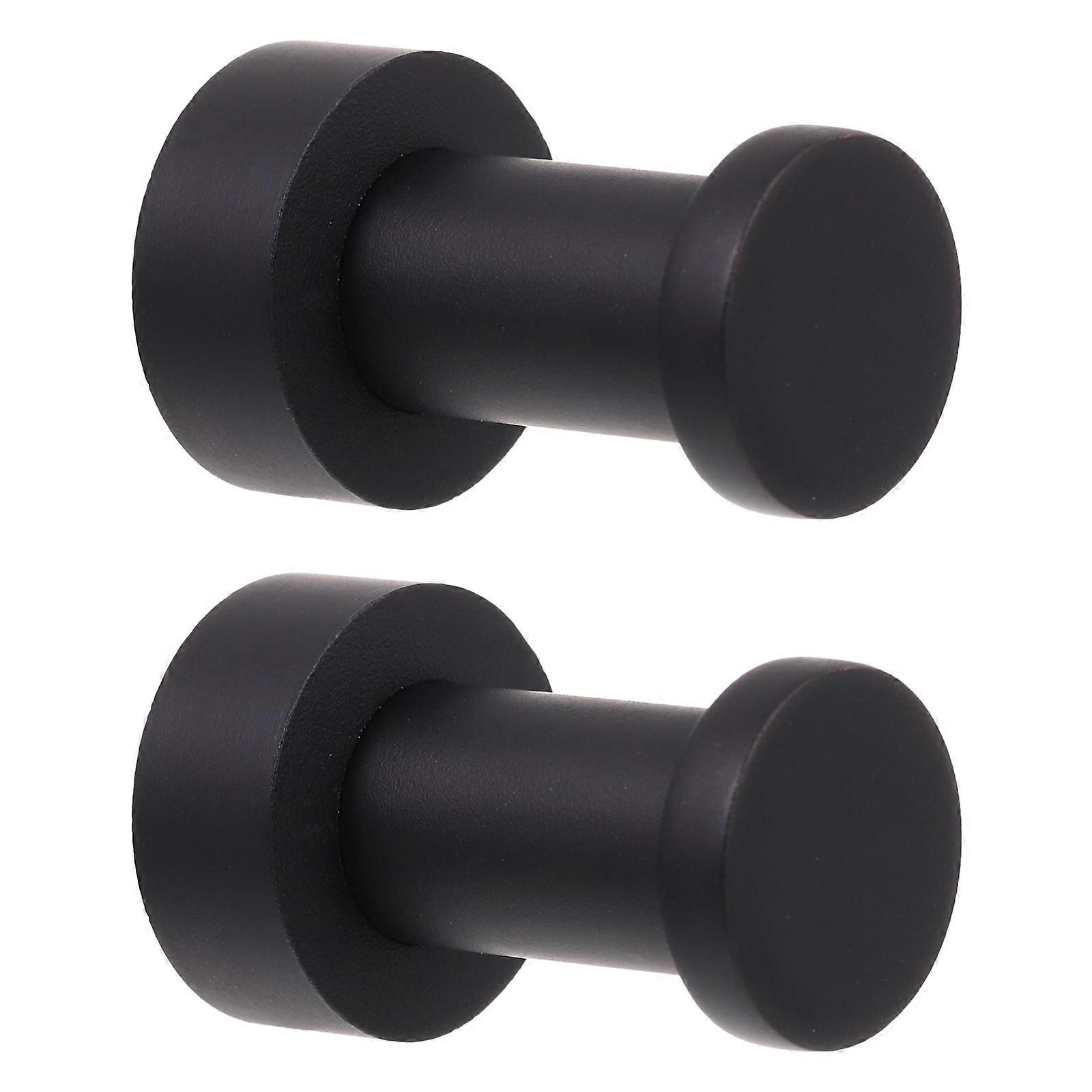 Towel Hooks For Bathroom Door Hangers Simple and Practical Black Brass Holding Items 2Pcs