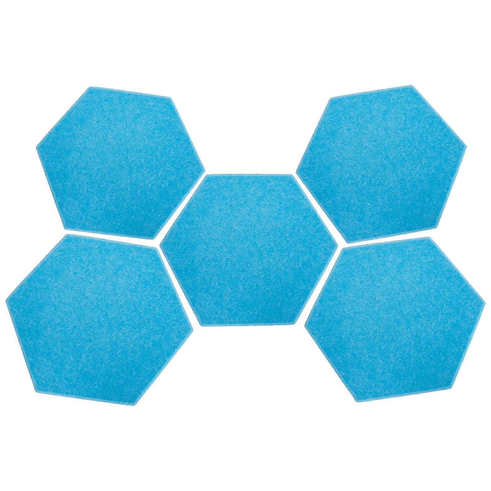 Acoustic Absorption Panel Sound Insulation Board Polyester Fiber Noise Reduction Square Home Theater Sound Wave Attenuation 5Pcs Blue 30x26cm