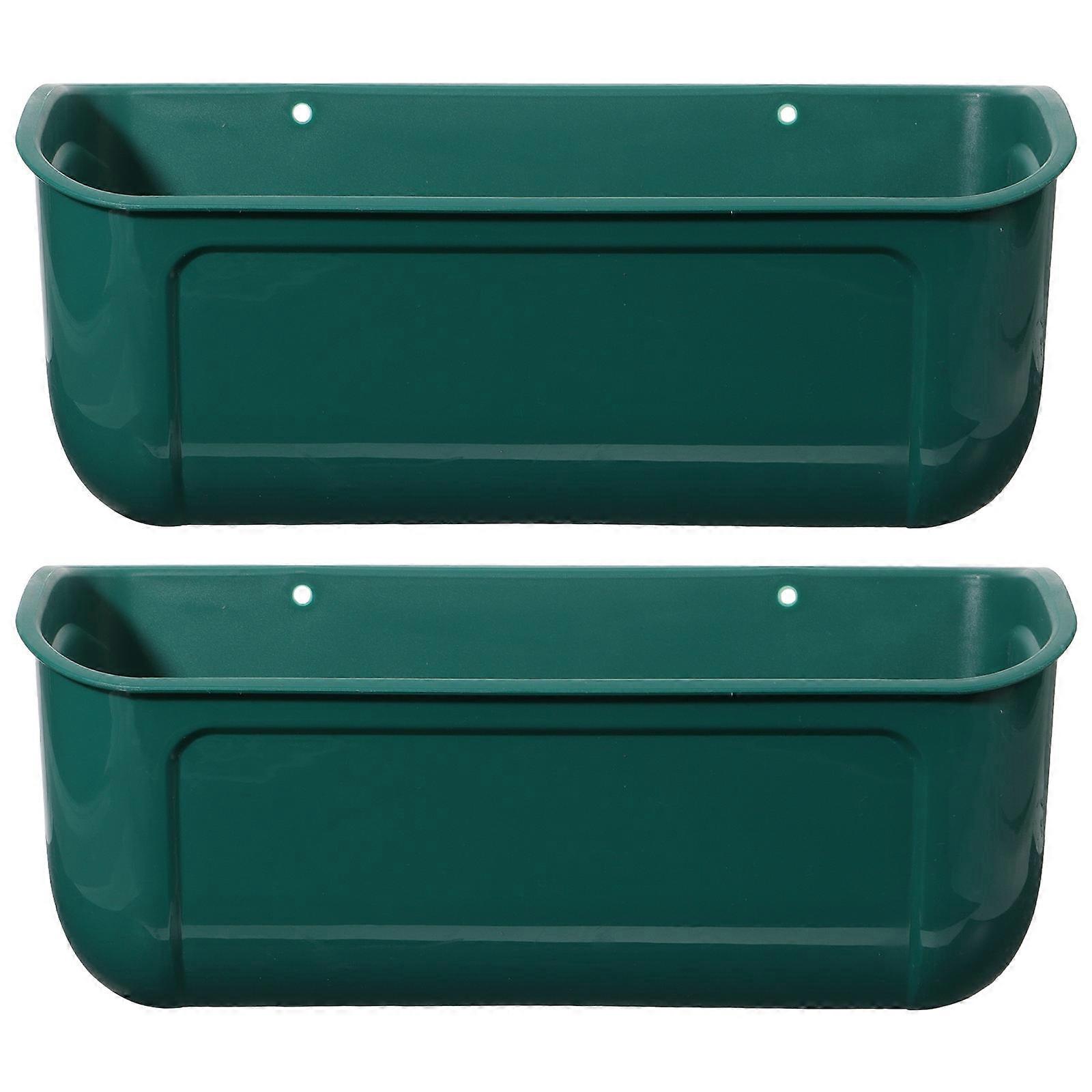 2Pcs Multi Use Livestock Pet Feeder Heavy Duty Mountable Poultry Feeder with Large Capacity Trough