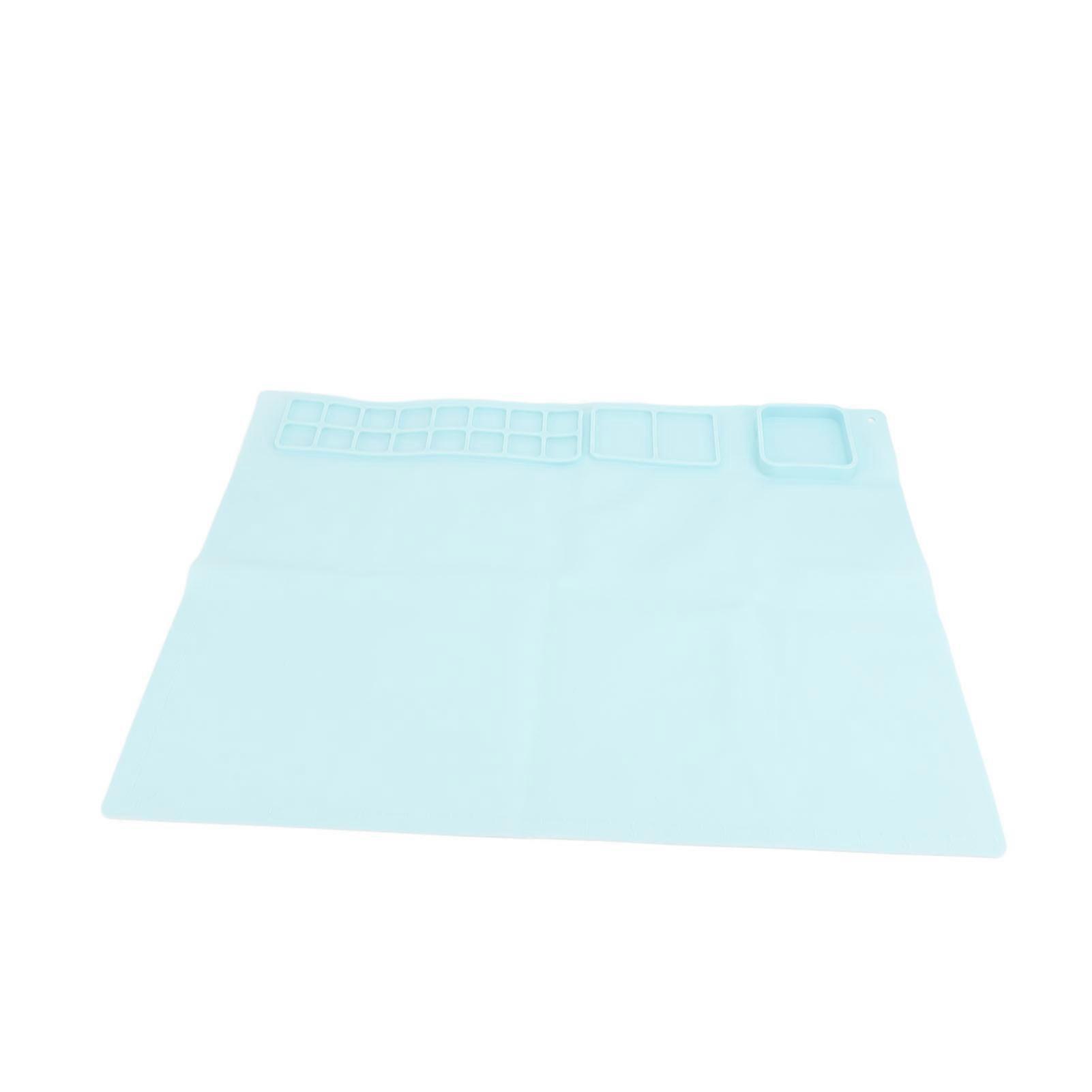Silicone Painting Mat Kids Graffiti Foldable Large Set Multifunction with Cup Palettes Blue