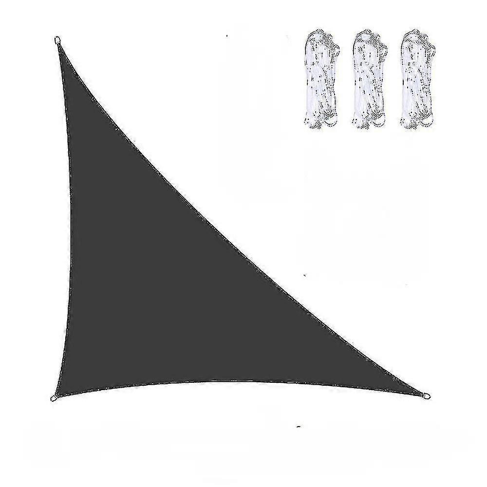 4x4x5.7mガーデンパティオプールキャンプ用のブラック防水トライアングルサンシェードセイル