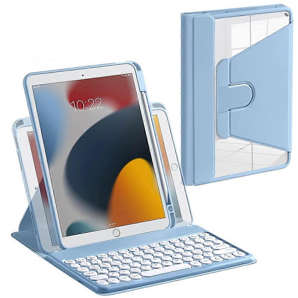 For iPad 10.2 (2019)/(2020)/(2021) 360-Degree Rotatory PU Bluetooth-compatible Keyboard Shell Set