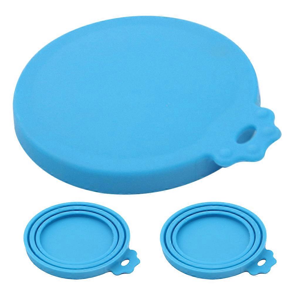 Reusable Silicone Jar Lids for Food Coverage 3Pcs Sky-Blue Sealed