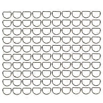 100pcs Metal D Rings Heavy Duty Dog Collar D Shaped Clips for Pet Luggage Chest Strap3.8x25x20mm / 0.15x0.1x0.8in