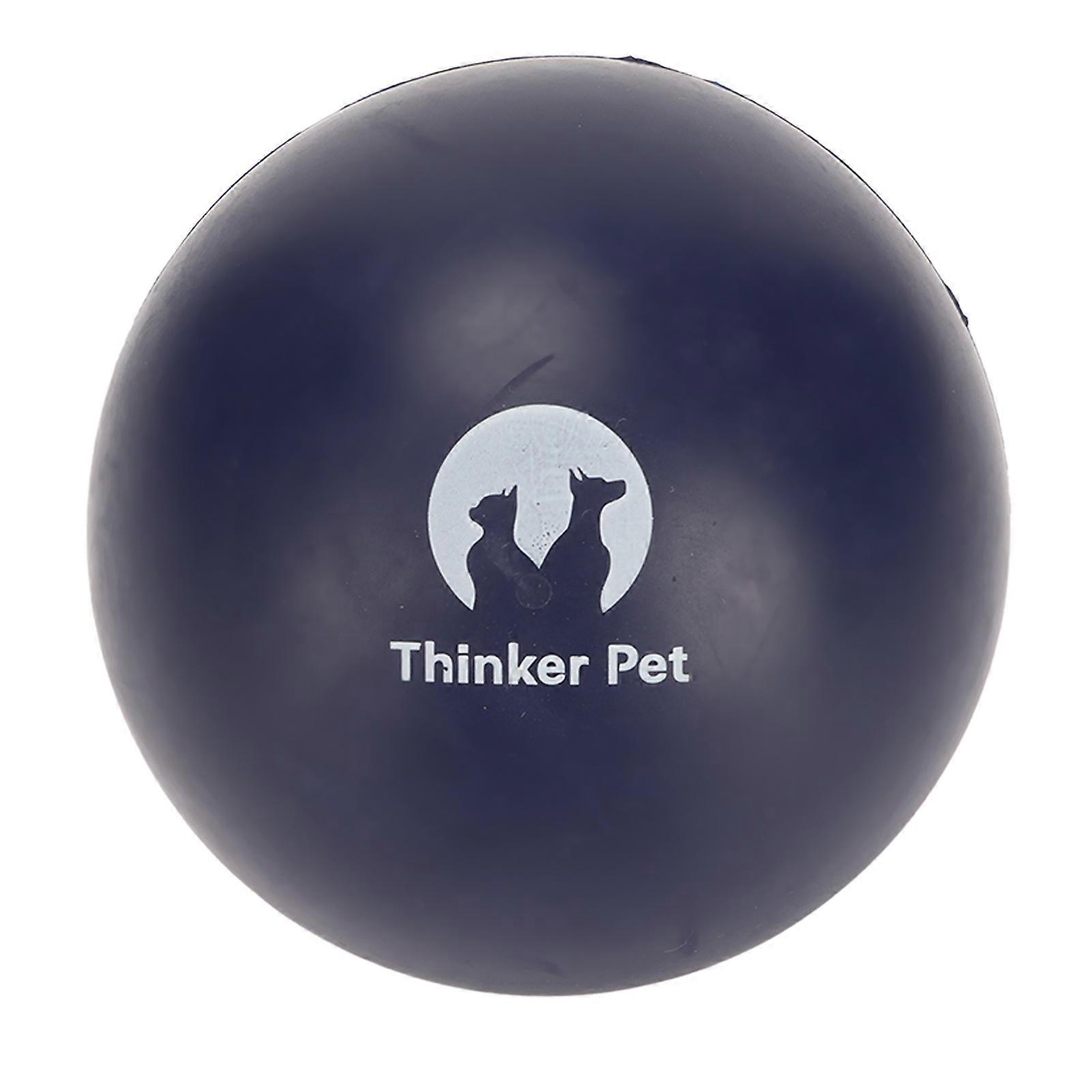 Dog Bouncing Ball Solid High Elasticity Toxic Free Floating Rubber Pet Chewing Training Ball for Aggressive Chewer Navy Blue