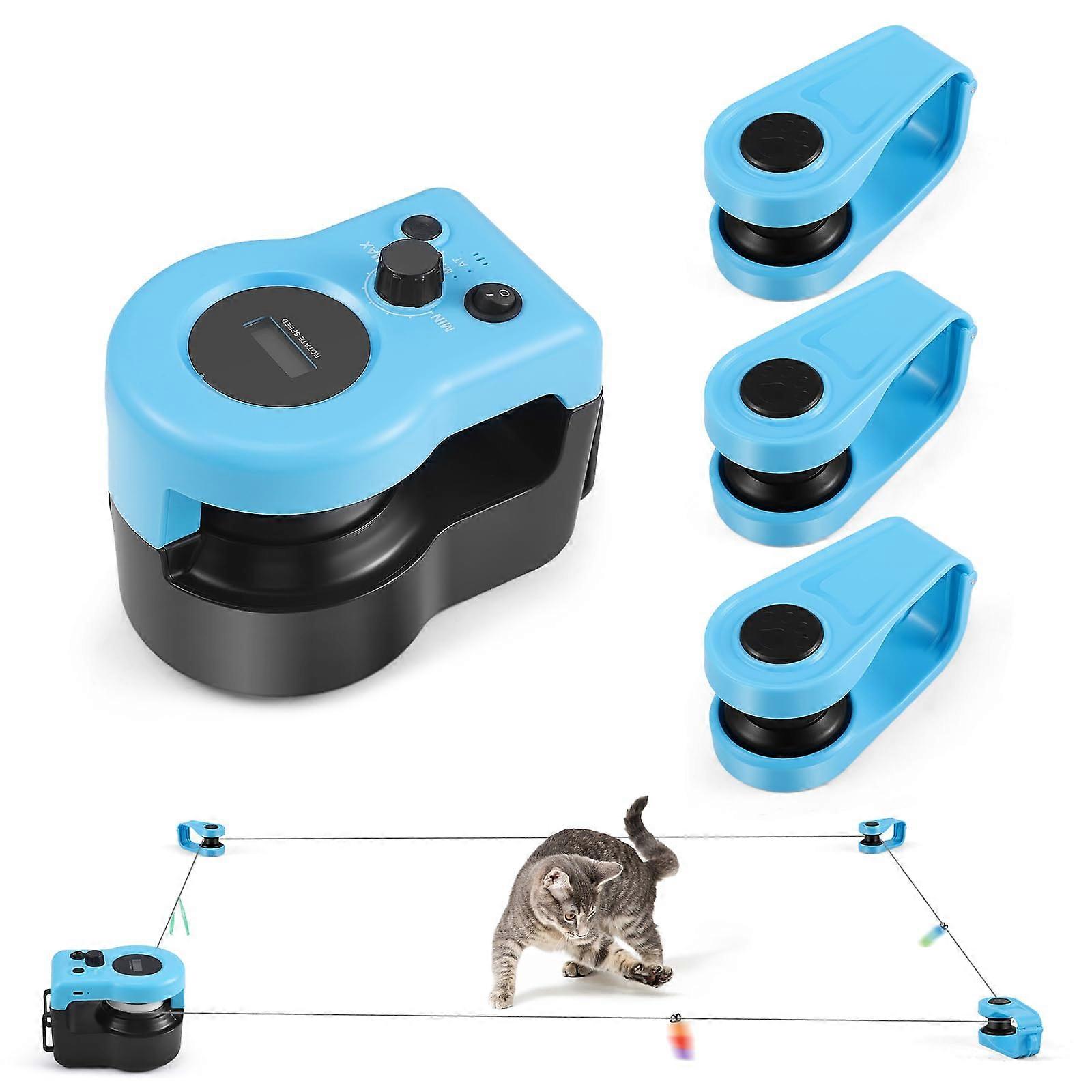 Indoor Cat Toy, Treadmill for Bored Kittens, Cat Toy with Automatic/Remote Control and Adjustable Speed, Chasing Game, Running, Training